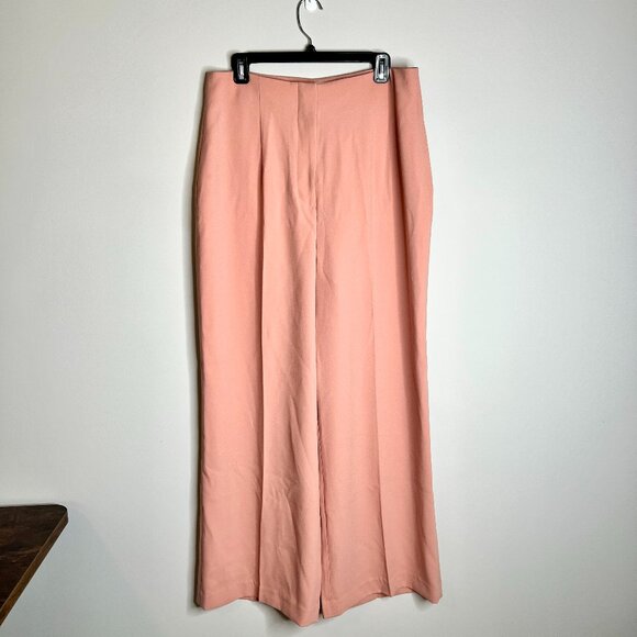 Boden Wide Leg Crepe Trousers Pink Classic Career Preppy Professional Sz 12R NWT - Picture 1 of 5